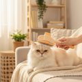 WagNestra Grooming Comb grooming a fluffy cat