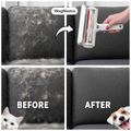 WagNestra Lint Roller before and after sofa comparison