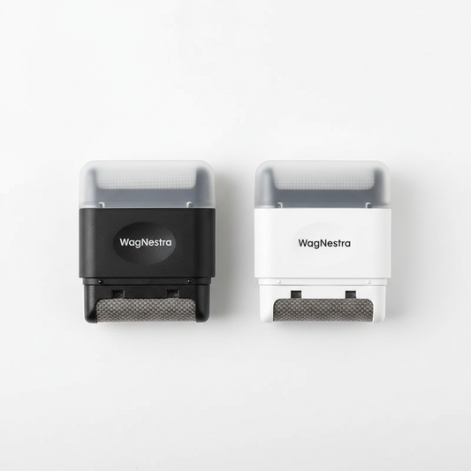 WagNestra Fabric Brush black and white color variants flat lay
