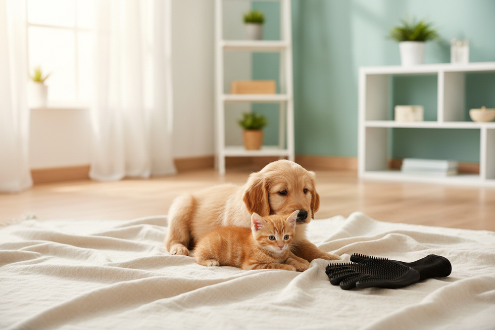 Are Grooming Gloves Safe for Puppies and Kittens?